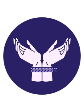 Bir çift bağlanmış elin ikonik dövme şeklindeki görüntüsünü bob ve duraklat