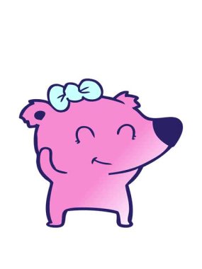 Ayı çizgi film karakterinin hareketli animasyonu