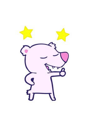 dönen yıldızlar sevimli bir oyuncak ayının çizgi filminin animasyonu.