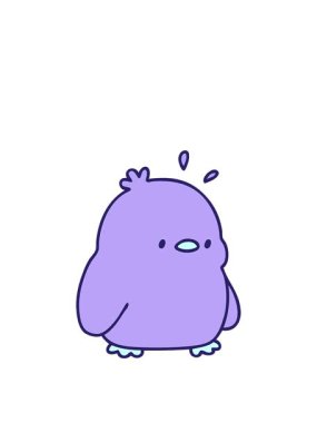 Sevimli bir yavru kuş çiziminin animasyonunu genişletiyorum.