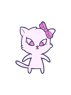 Çizgi film kedisinin eğlenceli bir çiziminin titreşimli animasyonu