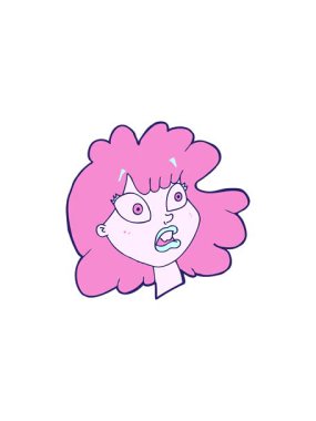 Karikatür kadın yüzünün yıldız patlaması etkisi