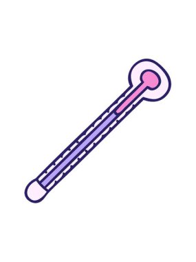 El hareketlerinin titreşimli animasyonu çizilmiş tuhaf karikatür termometresi