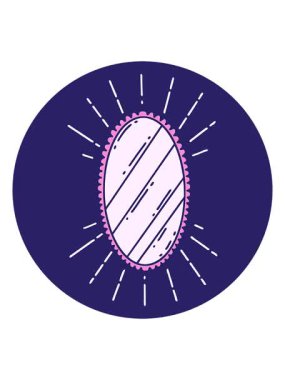 Dövme stili parlak aynanın hareketli animasyonu