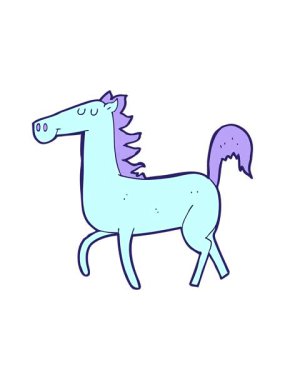 Çizgi film atının hareketli animasyonu