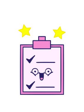 dönen yıldızlar sevimli çizgi film kontrol listesinin animasyonu