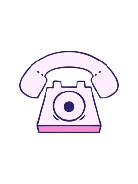 Kırmızı telefonun sevimli çizgi filminin dönen hareketli animasyonu