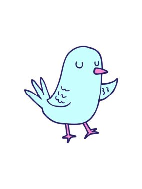 el çizimi çizgi film kuşunun animasyonunu çalıştır