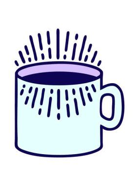 neon ışık efektleri dövme stili kahve fincanının animasyonu