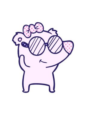 Dişi kutup ayısı çizgi filminin parlak ışık efekti