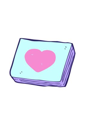 karikatür aşk kalp not defterinin hareketli animasyonu