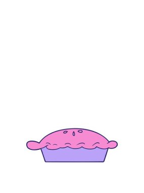 Kalk ve karikatür pasta çiziminin animasyonunu uçur