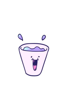 Çizgi film karalamalarının animasyonunu uzatıyorum. Mutlu içecekler.