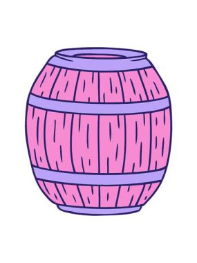 Titreşimli hareket, ahşap bir fıçının çizilmiş karikatürü.