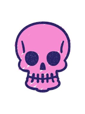 Ürkütücü Kafatası Tebeşiri Çiziminin dönen hareketli animasyonu