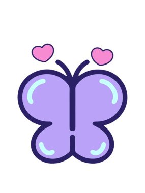 dönen kalpler basit kelebek çizgi filminin animasyonu