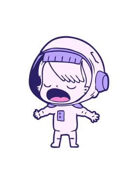 Konuşan astronotların çizgi film efektlerini görüntüle