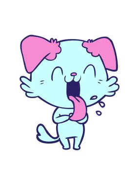 Çizgi film soluyan köpeğinin dönen hareketi.