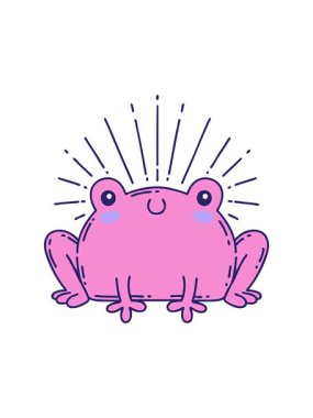 Geleneksel dövme stili mutlu kurbağa tasarımı canlandırmasının dikkat çekici animasyonu