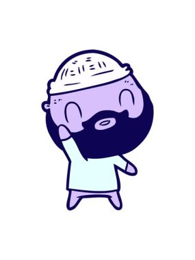 Sakallı adamın çiziminin neon ışık efekti