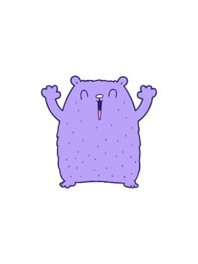 Neşeli çizgi film ayısının satış animasyonu