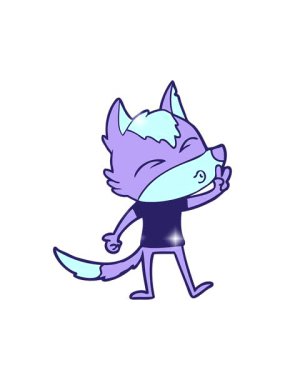 Fox çizgi film karakteri illüstrasyonunun simli etkisi