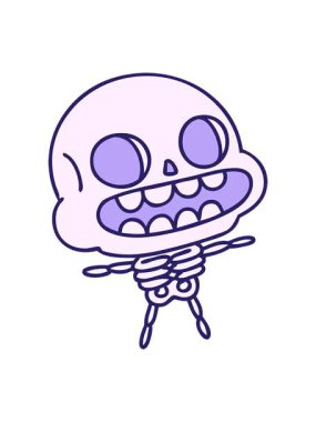 Mutlu cadılar bayramı iskeletinin çizgi filminin hareketli animasyonu