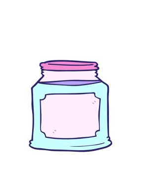 Kavanozdaki karikatür karalama mumunun hareketli animasyonu