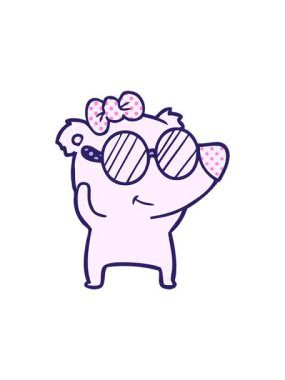 Dikkat çekici dişi kutup ayısı çizgi filmi