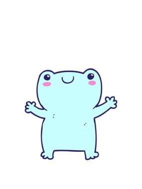 Çizgi film karakteri şirin kurbağanın animasyonunu genişletiyorum.