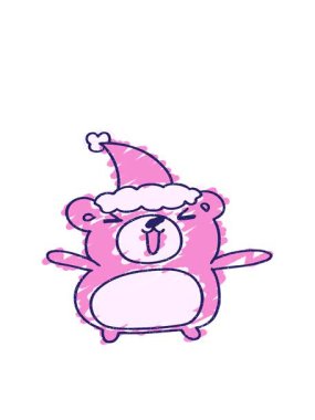 Noel Ayısı Tebeşir Çiziminin hareketli animasyonu