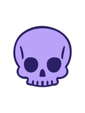 Karikatür insan kafatasının dönen hareketi