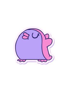 Yıldız patlaması etkisi animasyonu serbest sticker çizgi filmi Şirin Kawaii Red Robin