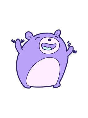 Çizgi film ayılarının gülüşlerinin dikkat çekici canlandırması