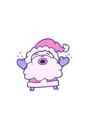 Çizgi film Noel Baba 'nın hayal kırıklığı içinde bağırışının yanıp sönen radyal çizgileri.