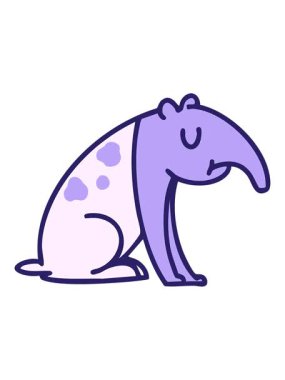 Brezilya tropikal tapir hayvanının hareketli animasyonu