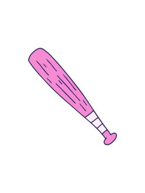 Bir beyzbol sopasının çizgi film karalamalarının hareketli animasyonları.