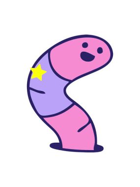 Parıldayan yıldızlar, el yapımı tuhaf çizgi film solucanının animasyonunu etkiler.