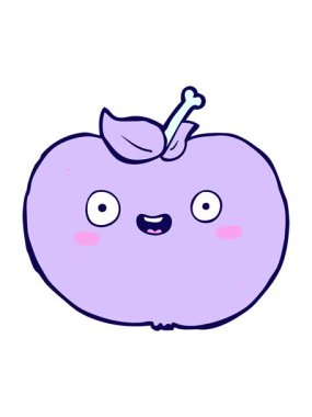 Elma karikatürünün neon ışık efekti animasyonu