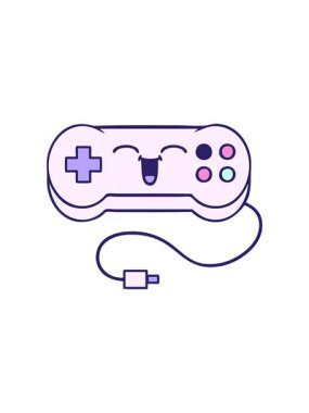 Bir oyun denetleyicisinin sevimli çizgi filminin hareketli animasyonu