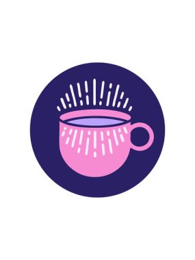 Bir fincan kahvenin ikonik dövme şeklindeki görüntüsünün canlandırması.