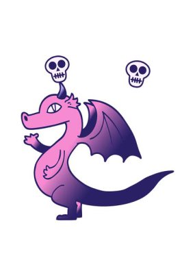 şirin vektör gradyan çizim ejderhası animasyonu