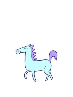 Çizgi film atının hareketli animasyonu