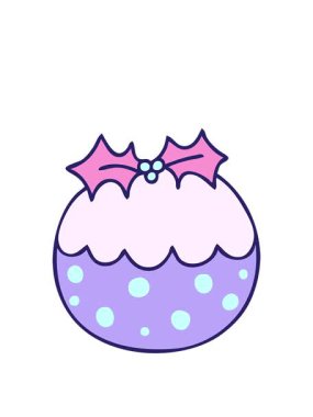 Animasyon çizgi film Noel pudingini uzatıyorum.