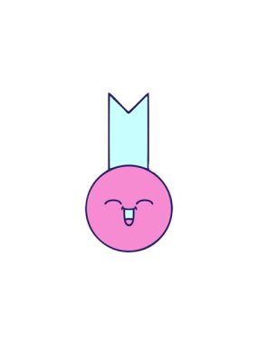 Altın madalyanın tatlı bir çizgi filminin satış animasyonu.