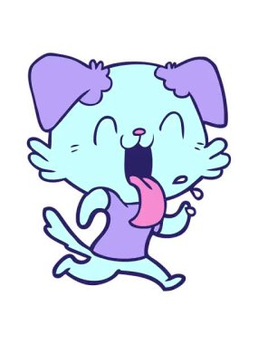 Çizgi film soluyan köpek koşusunun canlandırma efektini göster