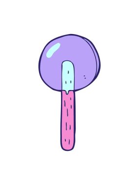 Karikatür lolipop çiziminin hareketli animasyonu