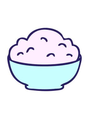 Titreyen hareketli el animasyonu çizilmiş tuhaf bir çizgi film kasesi.