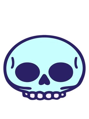 Dövmenin hareketli animasyonu geleneksel kafatası karalaması tarzında.