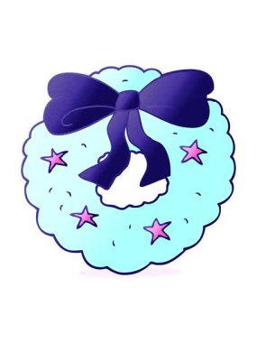 El yazması çizilmiş karikatür Noel çelenginin hareketli animasyonu